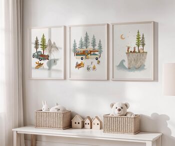 Woodland Camping Adventure Nursery Prints, 5 of 5