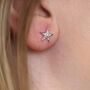 Sterling Silver And Pearl Starfish Stud Earrings, thumbnail 6 of 10