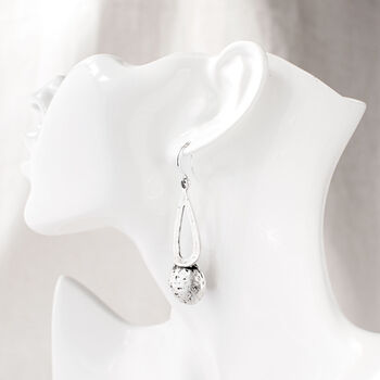 Silver Plated Large Drop Earrings, 7 of 7