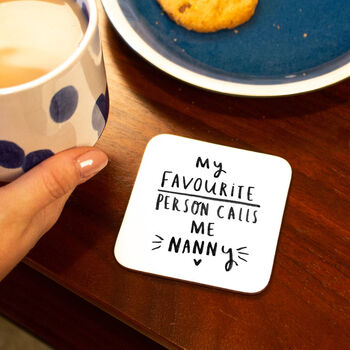 Favourite People Call Me Grandma / Grandad Coaster Set, 4 of 12