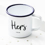 Personalised His And Hers Enamel Mugs, thumbnail 9 of 10