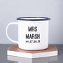 Personalised Wedding Enamel Mug, thumbnail 3 of 3