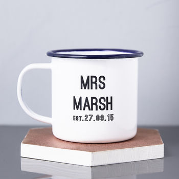 Personalised Wedding Enamel Mug, 3 of 3