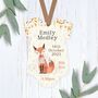 Personalised Fox New Baby Stats Ornament Keepsake, thumbnail 1 of 2