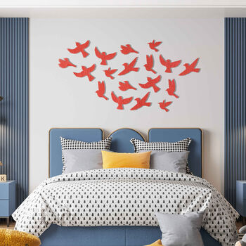 Wooden Flying Birds Flock Wall Decor For Modern Homes, 9 of 12