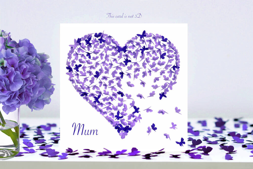 Butterfly Mothers Day Card Purple By Inkywool Butterfly Art