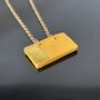 Handmade Gold Leaf Block Necklace Mustard Yelllow, thumbnail 2 of 7