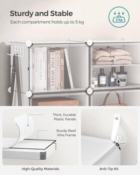 Six/Eight Slot Interlocking Shoe Rack Cabinet Organiser, 4 of 8