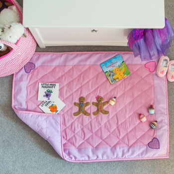 Children's Gingerbread Pink Floor And Play Mat, 2 of 5