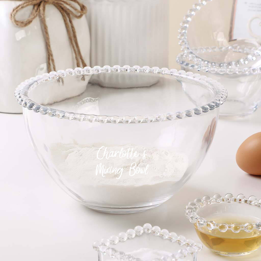 Home Baking Personalised Glass Mixing Bowl, 1 of 6