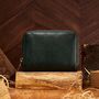 Women's Genuine Leather Purse In Racing Green, thumbnail 4 of 6
