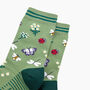 Garden Ladybird And Butterfly Bamboo Socks In Green, thumbnail 2 of 4