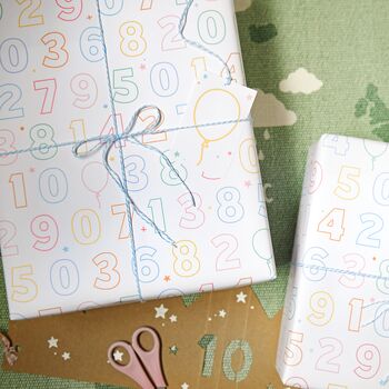 Colour In Birthday Numbers Wrapping Paper Set, 2 of 6