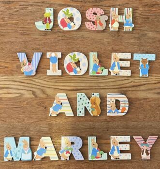 Peter Rabbit Hand Painted Wooden Letters, 3 of 3