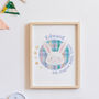 Bunny Check New Baby Personalised Print, thumbnail 1 of 3