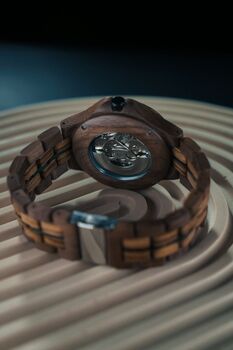 Barcelona Mechanical Automatic Movement Wooden Watch, 9 of 12