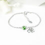 Belle Birthstone And Initial Bracelet Sterling Silver, thumbnail 2 of 8