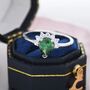 Genuine Pear Cut Emerald Green Cz Crown Ring, thumbnail 1 of 11
