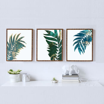 Set Of Three Palm Leaf Wall Art Prints, 3 of 10