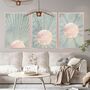 Custom Colour Set Of Three Bohemian Boho Suns Wall Art Prints, thumbnail 2 of 9