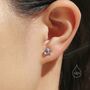 Sterling Silver Moonstone Star Stud Earrings, thumbnail 9 of 11
