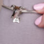 Personalised Silver Greyhound Head Bead Charm, thumbnail 3 of 8