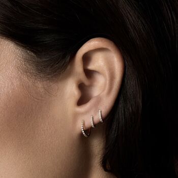 Tennis Huggie Earrings Silver, 2 of 4