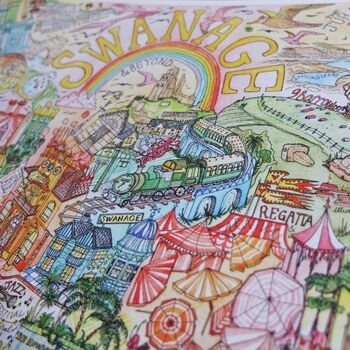 Swanage Illustrated Map Print, 3 of 4
