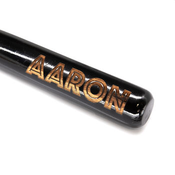 Personalised Laser Engraved Baseball Bat Black, 3 of 6