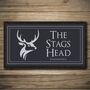 Personalised Bar Runner And Coasters Stags Head, thumbnail 2 of 8