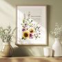 18th Birthday Birth Month Flowers Print, thumbnail 1 of 2