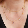 Multi Gemstone Gold Plated Silver Chain Long Necklace, thumbnail 11 of 12