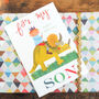 Dinosaur Son Greetings Card, thumbnail 1 of 5