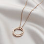 Personalised 9ct Gold Two Ring Russian Necklace, thumbnail 2 of 7