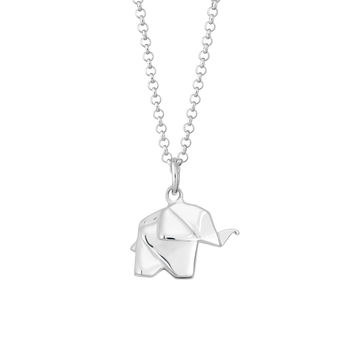 Origami Elephant Necklace, Silver Or Gold Plated, 12 of 12