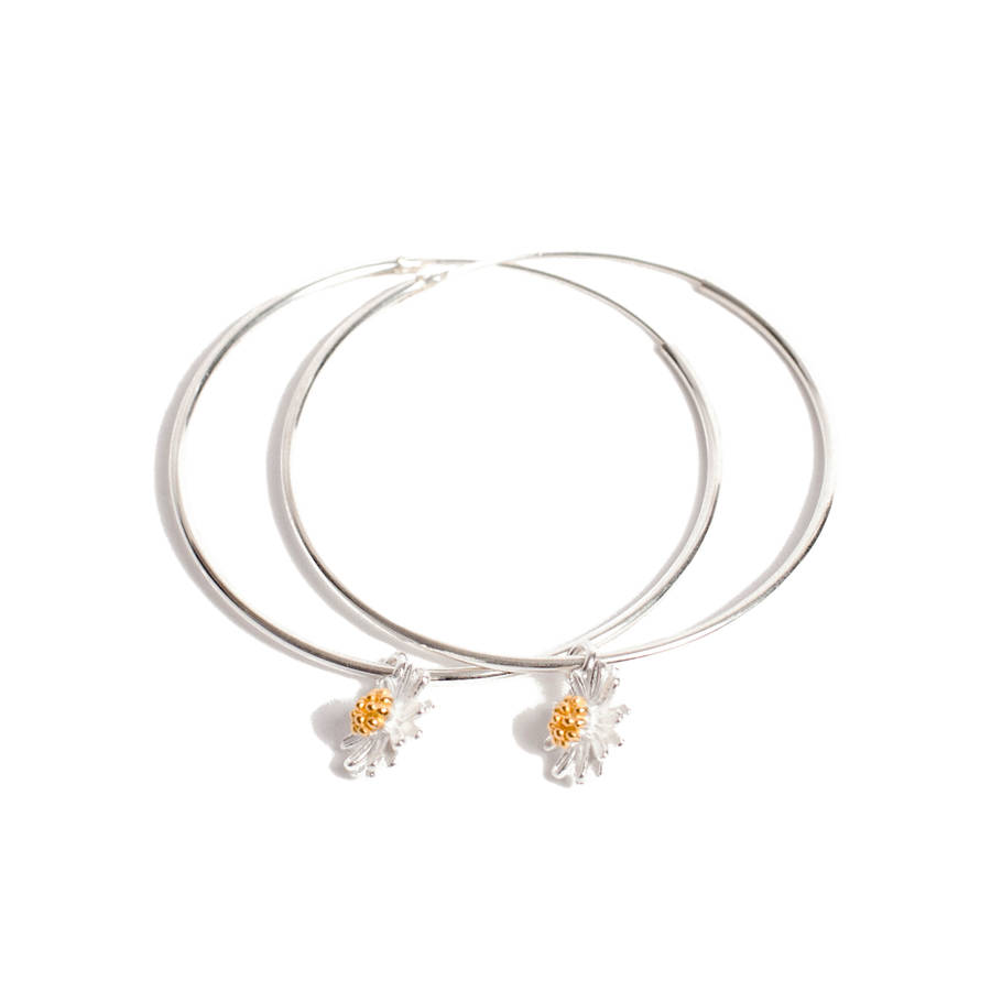 large daisy hoop earrings by lily king