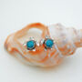 Gili Sea Turtle Turquoise Silver Stud Earrings, thumbnail 3 of 12