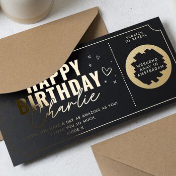 Personalised Birthday Scratch Card For Her Weekend Away, 4 of 9