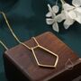 Rhombus Pentagon Minimalist Necklace In Sterling Silver, thumbnail 3 of 10