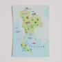 Illustrated Map Of Thailand Art Print, thumbnail 3 of 6