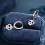 Skull Huggie Hoop Earrings In Sterling Silver, thumbnail 3 of 12