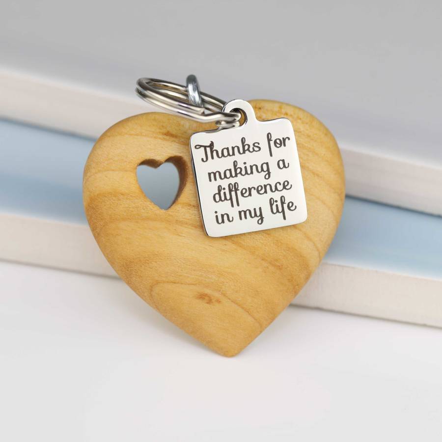 Handmade Wooden Heart Best Friends Key Ring By Nest 