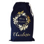 Personalised Holly Wreath Christmas Sack, thumbnail 4 of 9