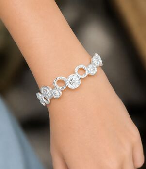 Sterling Silver Atom Cuff Bangle, 2 of 3