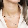 Dual Layer Round Multi String Black White Roman Pendant Necklace, thumbnail 3 of 6
