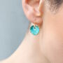 Turquoise Leaf Earrings, thumbnail 2 of 11