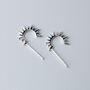 Sterling Silver Spiked Hoop Stud Earrings, thumbnail 2 of 5