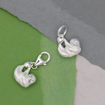 Sloth Silver Bracelet Charm Or Necklace, 2 of 11
