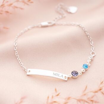 Family Birthstone And Bar Personalised Bracelet, 2 of 8