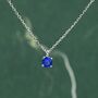 Sterling Silver Sapphire Blue Cz Pendant Necklace, thumbnail 1 of 12